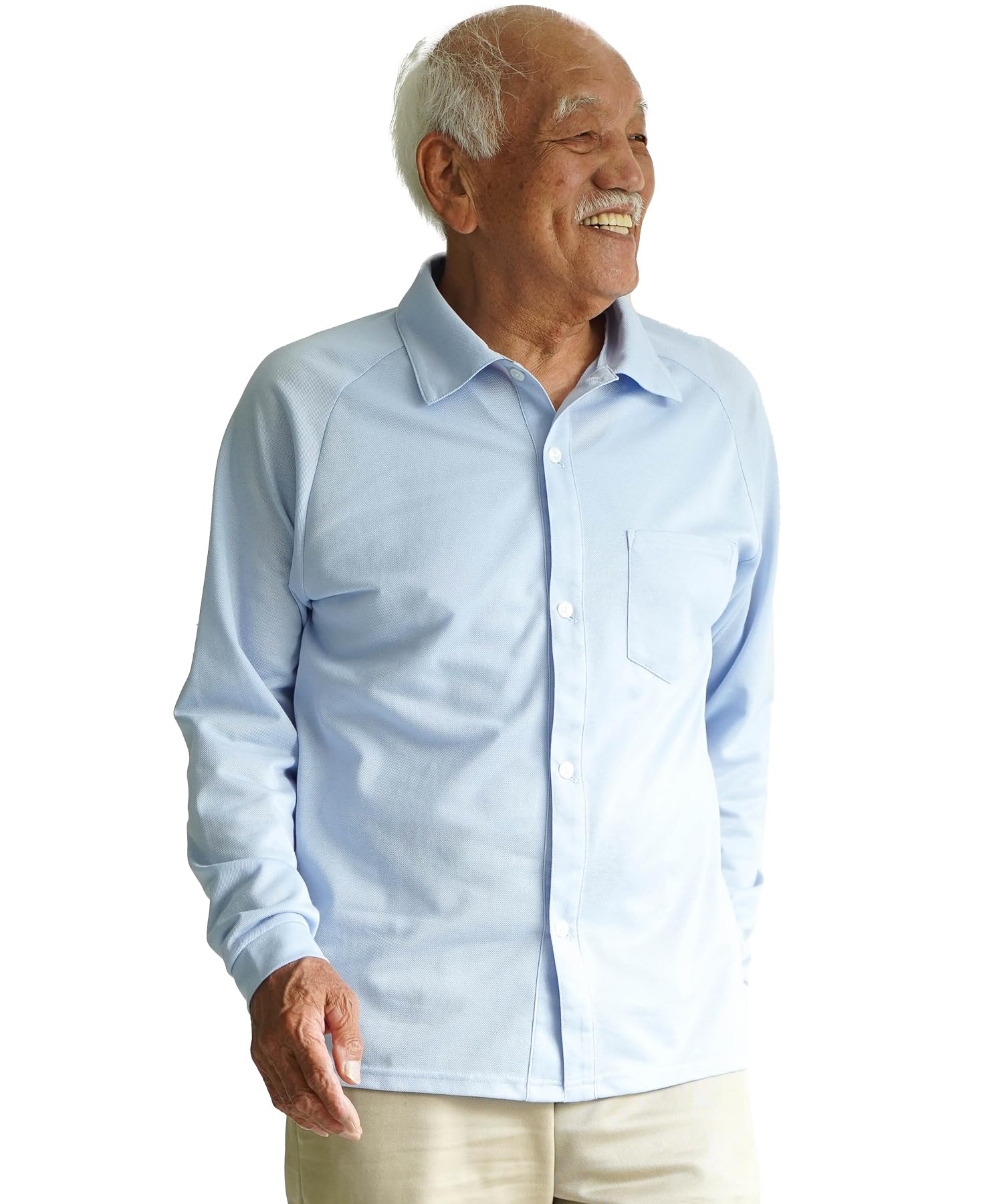 

Made in Raglan Long Sleeve Open Front Polo Senior Sax [Cocowaku] Japan, Men s Shirt, Men s Fashion, 60s, 70s, 80s, Spring/Summer, L,