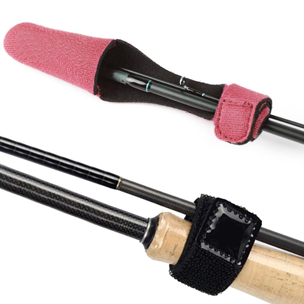 2pcs Fishing Rod Tie Tip Cover Sleeves Pole Strap Fastener Protector Case Outdoor Fishing Accessories for Fisherman