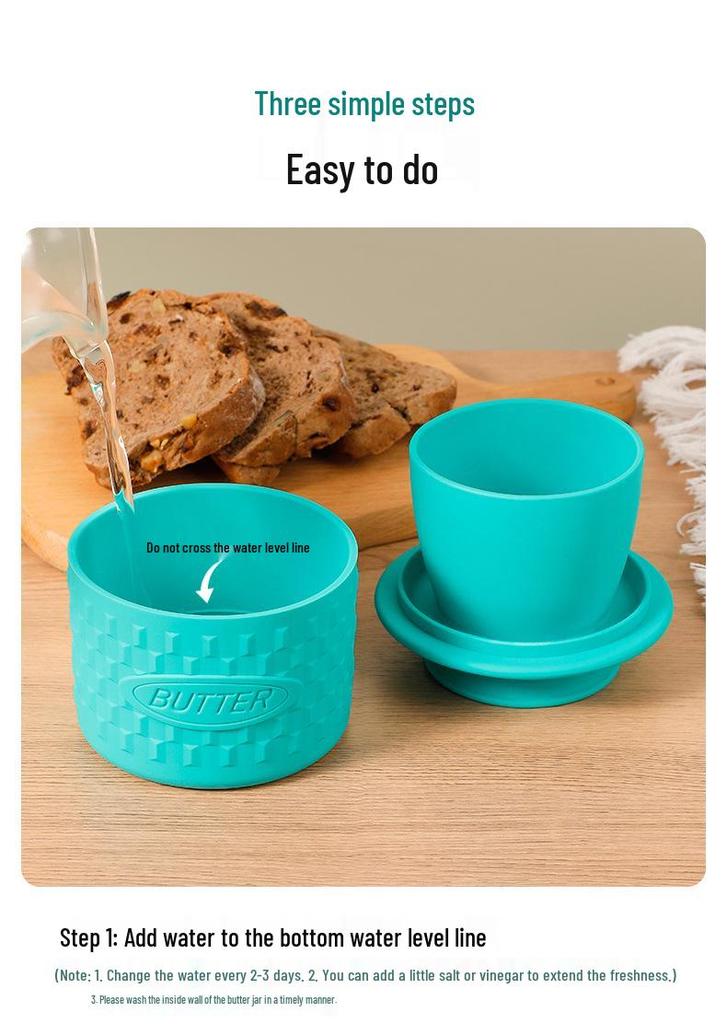 Silicone Sealed Butter Dish with Lid and Scale Lines