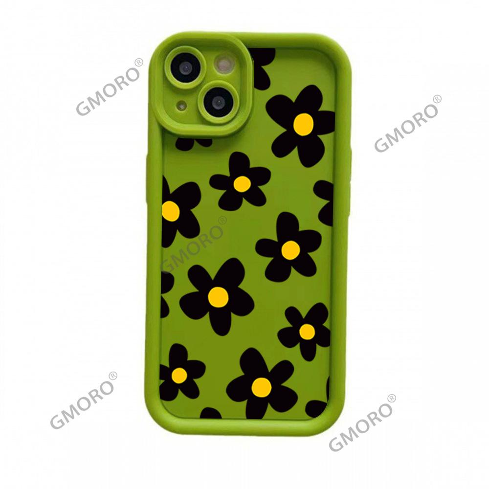 South East Asia Full Screen Black Flower Mobile Phone Case iPhone17 Girls High Value Apple 16pm Silicone Case