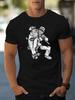 Unisex Crew Neck Tee Cool Fisherunisex Bass Fish Sketch Print Short Sleeve Oversized Male Daily Casual Soft Breathable Basic Wear Top