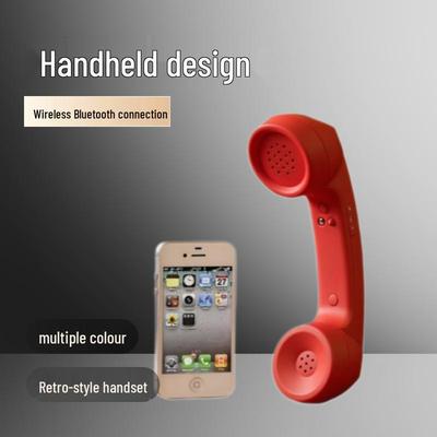 Retro Wireless Bluetooth Phone Handset with Microphone and Earphone.