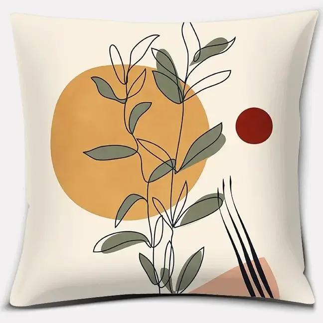 Warm Color Geometric Series Throw Pillow Home Office Decoration Bedroom Sofa Car Cushion Cover With Zipper Pillowcase