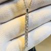 Huitan Fashion Contracted Stick Shaped Pendant Necklace for Women Luxury Silver Color Crystal Cubic Zircon Trendy Female