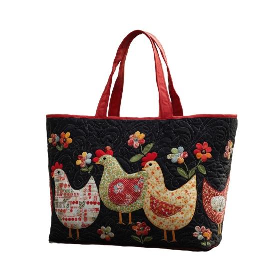 

Vintage Quilted Tote Bag Women Colorful Floral Purse Animals Flowers Handbag Lightweight Washable Tote for Daily Errands Grocery Shopping Commuting L