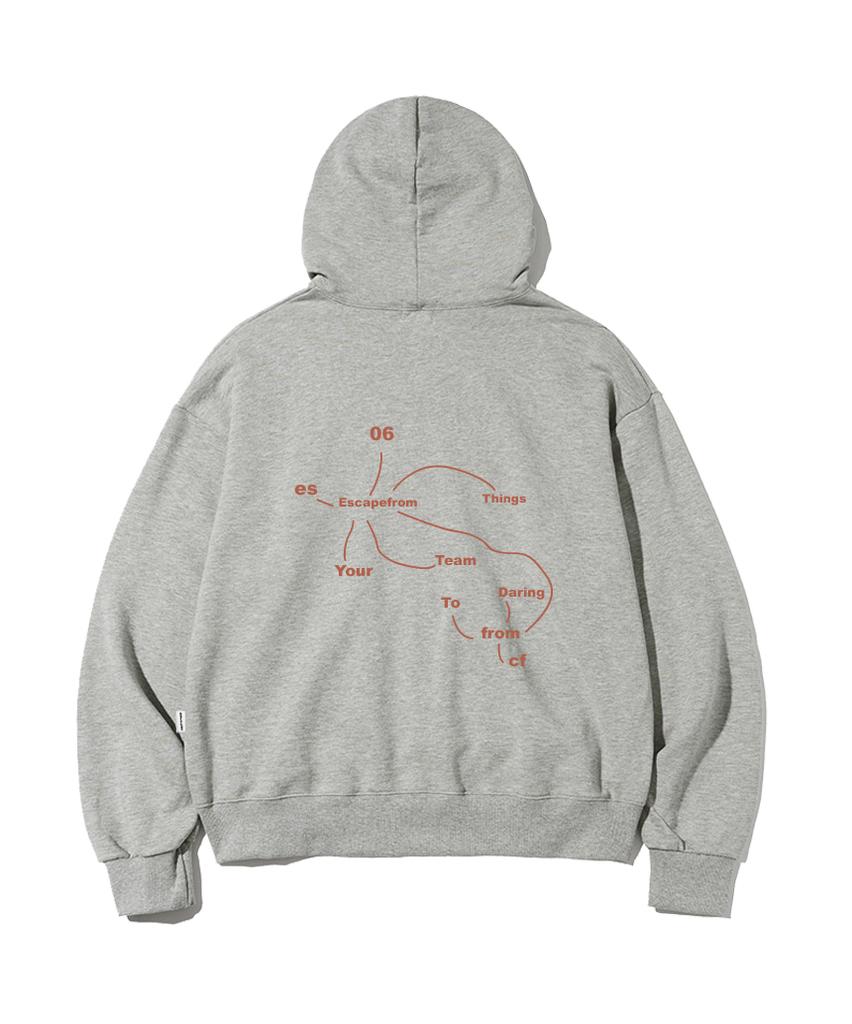 Escapefrom Initial Map Print Two-Way Zip-Up Hoodie [3 Colors]