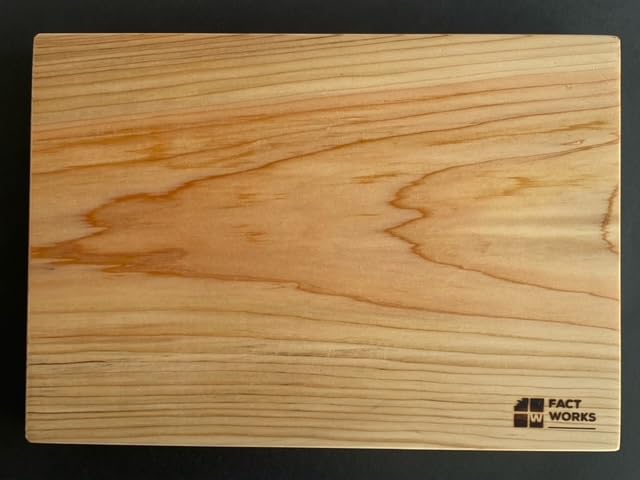 FACT WORKS Hinoki Cutting Board, 21cm x 30cm x 3cm Thick, Made from Premium Japanese Cypress (Solid Plank) [Selectable Sizes] (30cm)