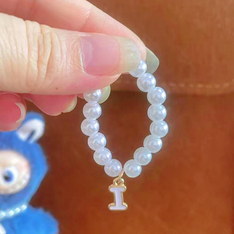 Mini Labubu 4th Gen Pearl Necklace with 26 Letter Pendant and Pendant Accessories for Doll Clothes