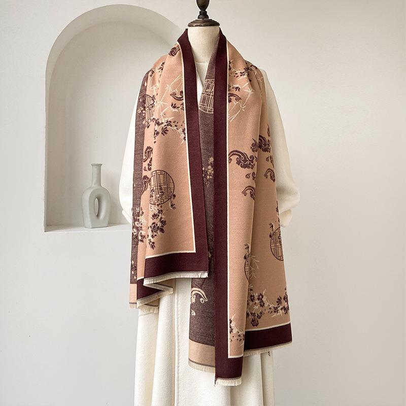 Versatile Elegant Vintage Chinese Style Warm Scarf For Women Winter