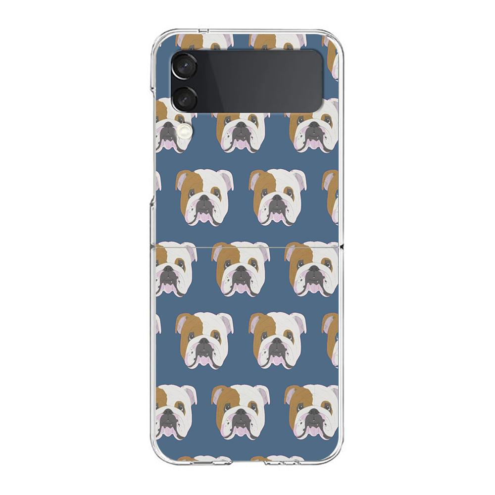 Phone Case For Samsung Galaxy Z Flip 3 4 5 Hard Folding Clear PC Bumper For Samsung Z Flip 6 Back Cover French Bulldog Dog Pet