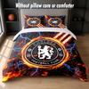 Set Biancheria da Letto Chelsea FC Design 1 Copripiumino + 2 Federe Morbido Traspirante Biancheria da Letto per la Casa
