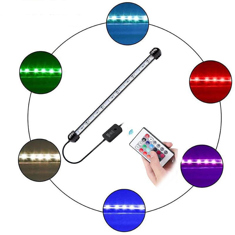 Luce LED a Spettro Completo RGB per Acquario Funzionamento con Telecomando, Lampada a Barra Luce LED per Acquario Spina per Acquari d'Acqua Dolce/Salata