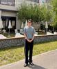 CUZNELLO Cool Cotton Striped Henley Neck Short Sleeve Knit_Gray