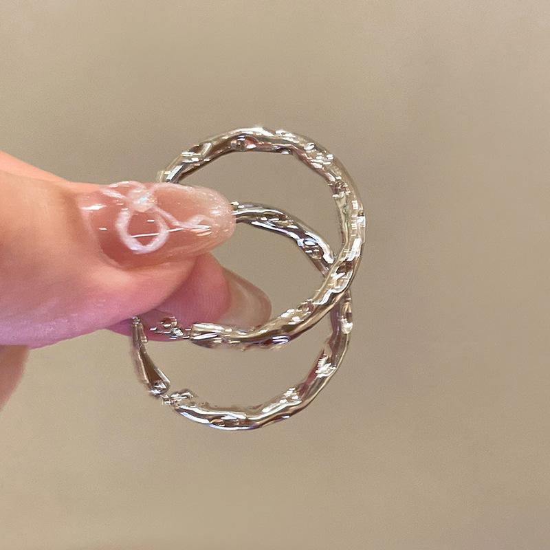 High-End Light Luxury Cold-Style Metal Hoop Earrings
