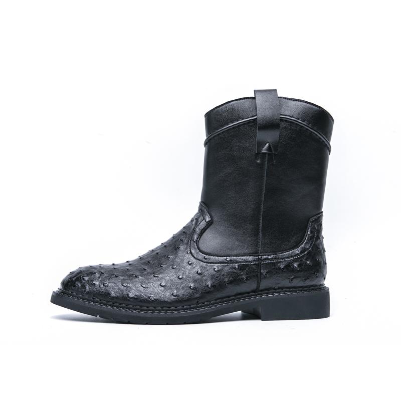 Fashion High top business men's leather shoes Classic design styles Leisure  Formal Party Or daily office Outdoor motorcycle boots -46