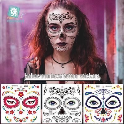 Pegatinas de Tatuaje de Pintura Facial de Halloween y Día de Muertos Transfronterizas Maquillaje para Fiestas