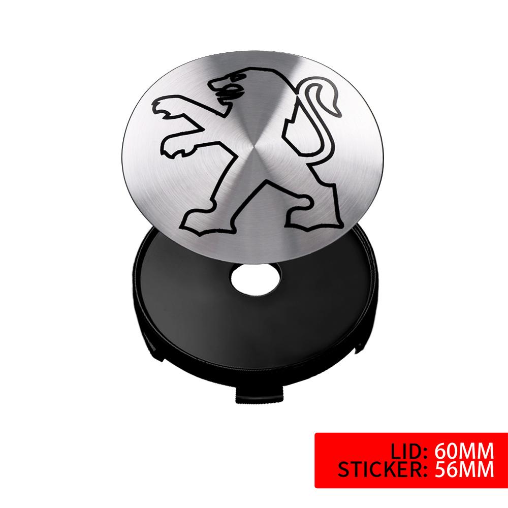 4Pcs 56/60mm Car Wheel Hub Center Cap Badge Decoration Cover For Peugeot 206 508 2008 5008 107 106 205 4008 301 307 308 3008 207