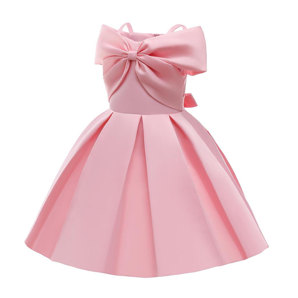 Pink Summer Princess Suspender Dress for Girls - Western Style