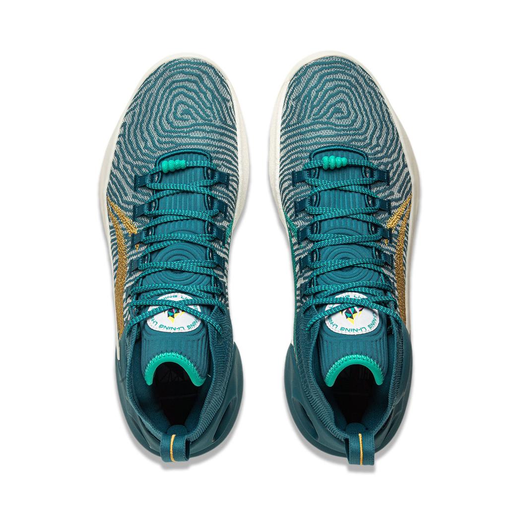 Li Ning Yushuai Ultra Slip Resistant Abrasion Resistant Mid top Basketball Shoes Men's Green ABAU003-16