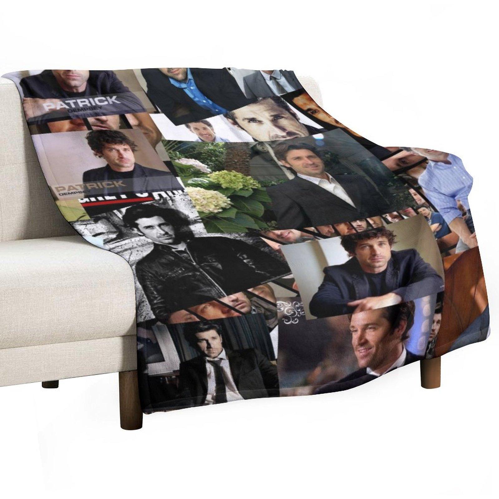 Patrick Dempsey Abstract Collage Throw Blanket Baby Large Shaggy decorative Blankets 30x40in