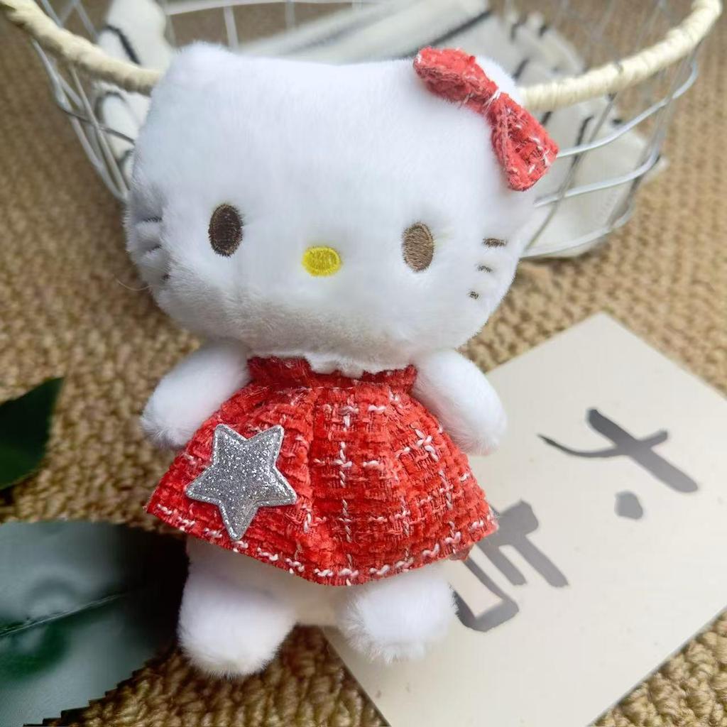 Sanrio Hello Kitty, Kuromi, and My Melody Plush Pendant Dolls - Apple KT Cat Design