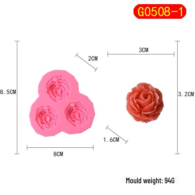 

Силиконовая форма Chou Kai Rose для самостоятельного изготовления цветочных тортов, помадки и шоколадной выпечки. Three-hole rose mold