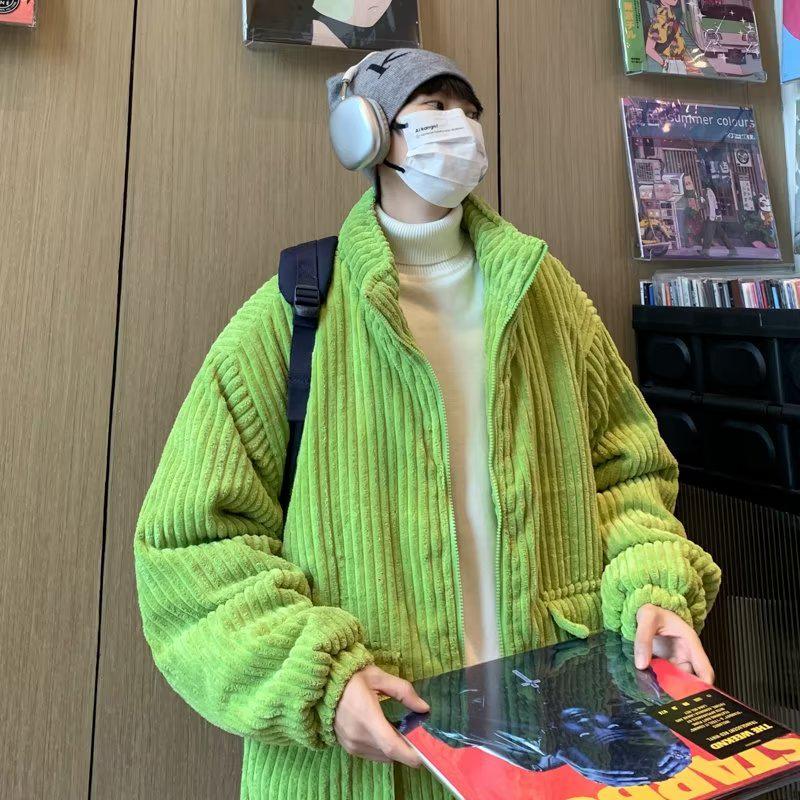 Trendy Men's Japanese Retro Corduroy Jacket - Cool, Casual Streetwear for Autumn and Winter