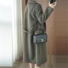 2026 Spring Autumn Double-Sided Wool Coat: Women's Slim Fit Mid-Length Suit Collar with Belt