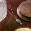 1PCS Stainless Steel Seahorse Pendant Necklace Turquoise Boho Ocean Jewelry For Women