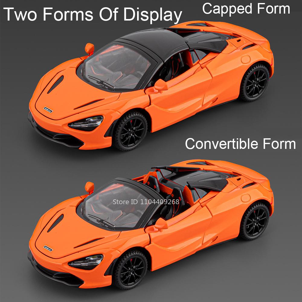 1:32 Scale 720S Senna Car Model Toy Metal Die-cast Rubber Tires Exquisite Interior Supercar Models Pull Back Children's Toys