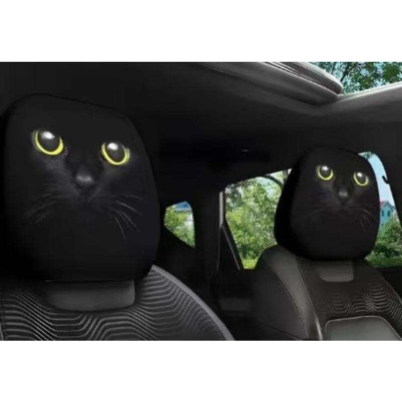 2PCS Funny Cartoon car headrest Cover, Cute Funny Eyes, Suitable for Halloween, Christmas car Universal Elastic Models Funny Decoration