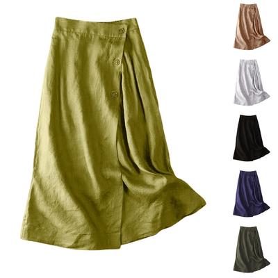 Ženy Ležérní Volný Boho Elastický Pas A-Line Pláž Splývavá Swing Dovolená maxi sukně s kapsou