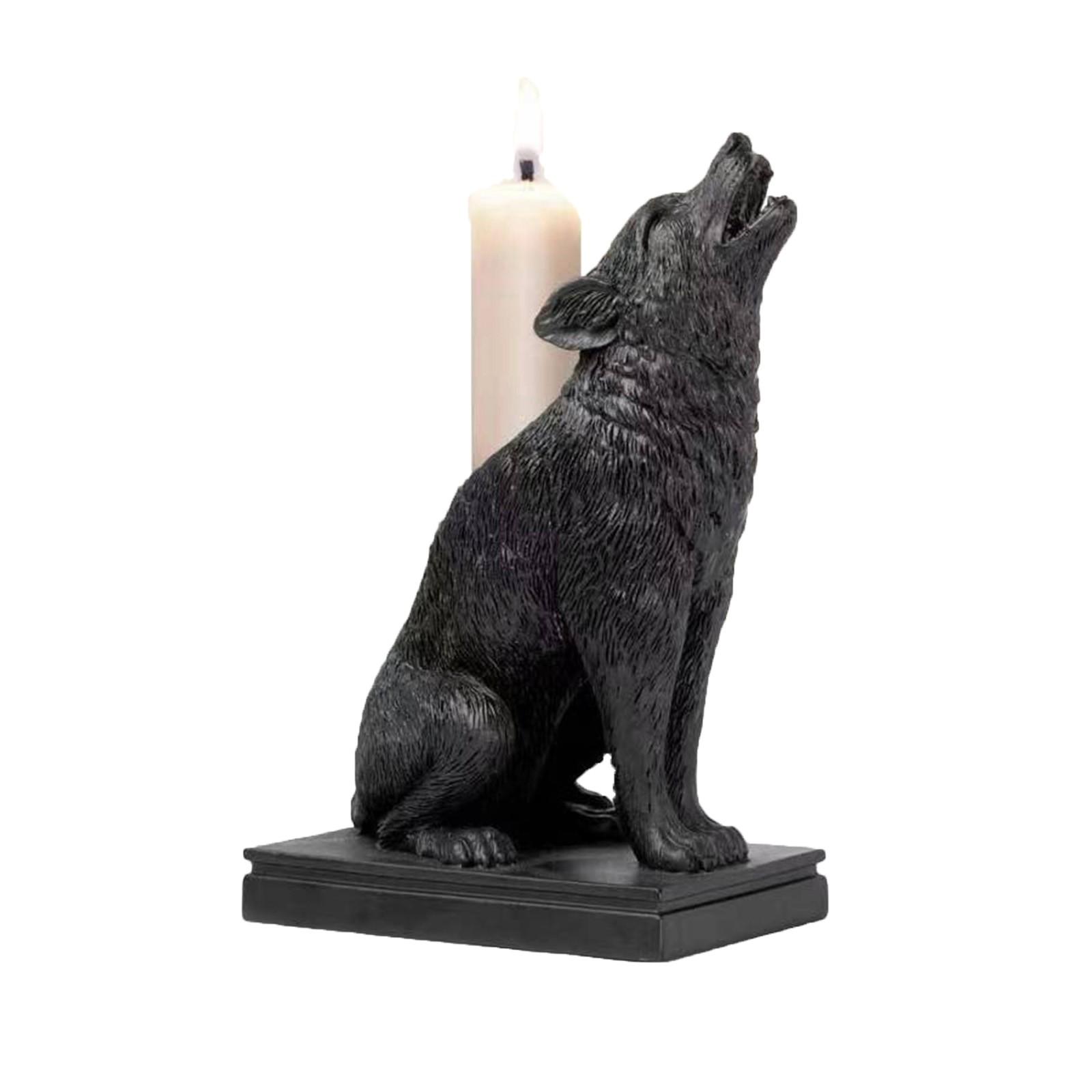 

Готический подсвечник T, подсвечник в стиле волка, украшения на Хэллоуин, имитация смолы, ручная работа, украшения для дома, настольные украшения, рождественские украшения One Size