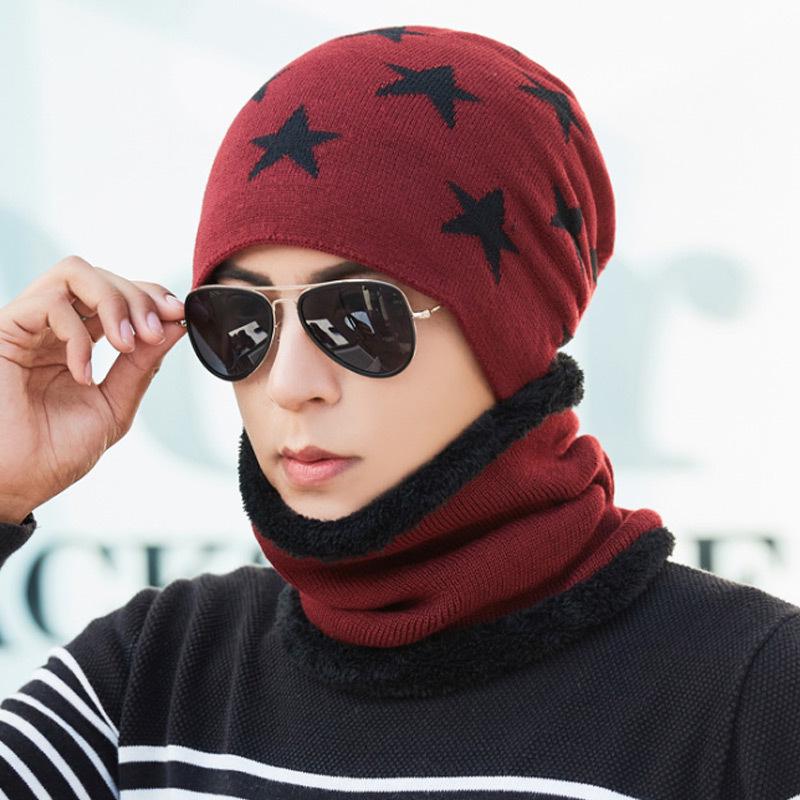 Men's Thick Plush Wool Winter Hat: Korean-Style, Warm Knit for Outdoors & Cycling