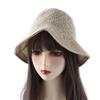 Korean Simple Linen Sun Protection Hollow Knitted Hat For Women Female Hats Bucket Hat Korean Style Caps Sun Hat