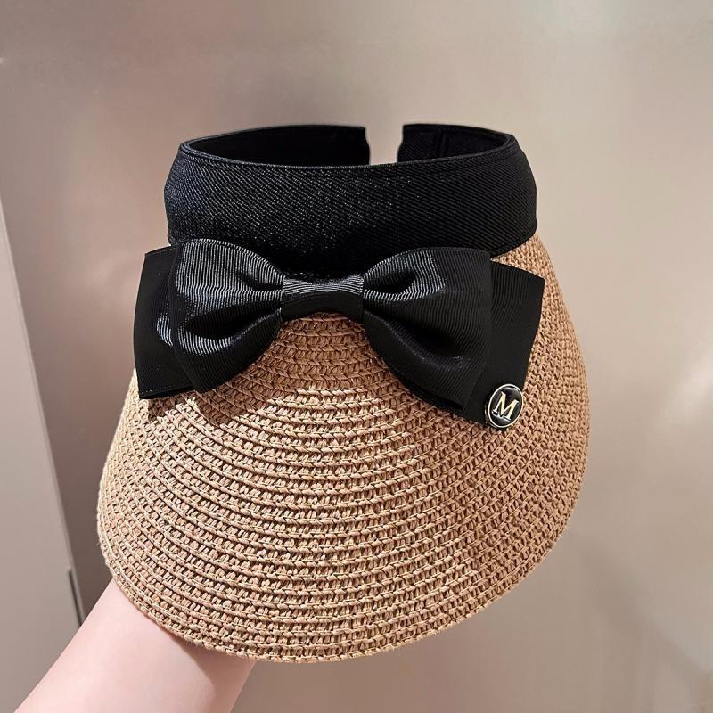 Ladies Summer Sun Hat Anti-uv Bike Sunhat Big Brim Butterfly Bow Straw Hat