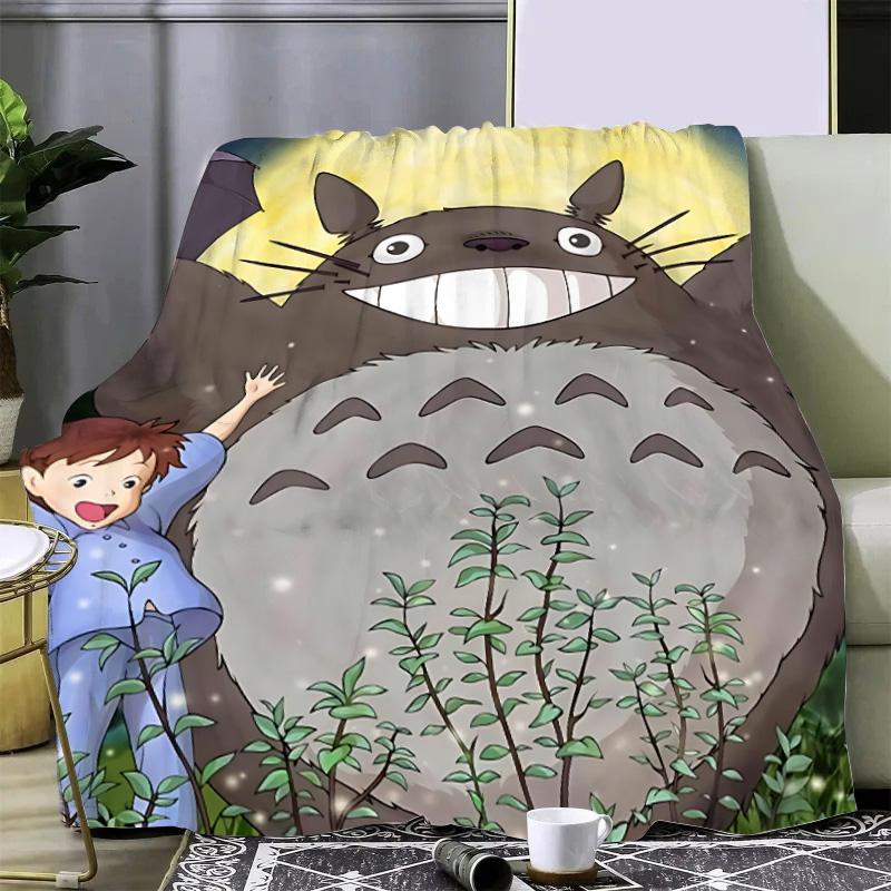 Cartoon Printed Blanket Picnic Blankets Warm Blanket Soft and Comfortable Blanket T-TotoroS Home Travel Birthday Gift