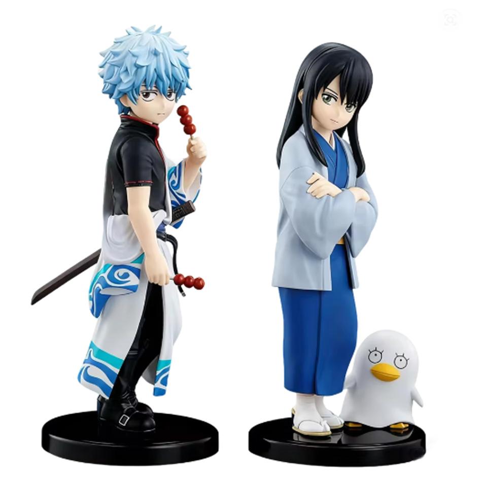 In Stock 14CM Anime Gintama Figure Sakata Gintoki Katsura Kotarou Animation Model Toys Gifts Collection Decoration Ornaments