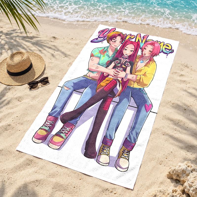 Kpop demon hunters Custom Name Beach towels also serve as bath towels summer essential a musthave for the outdoors the beach and the pool