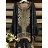 Fashion New Arrival Plus Size Bastet Egyptian Cat Goddess Print Women's Top Elegant Casual Style Round Neck Long Sleeve T-Shirt