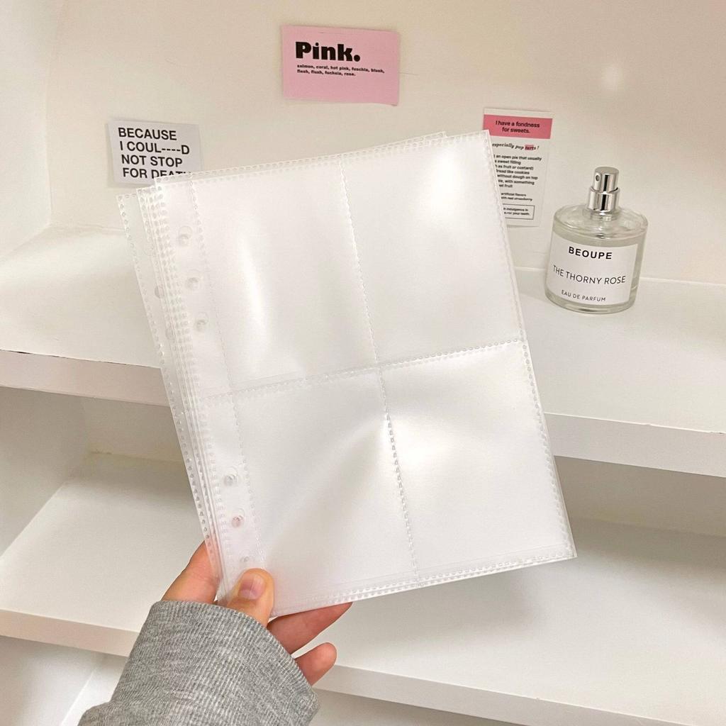 10Pcs Multi-Size Standard A5 Card Binder Refill Pages 6-Hole Single/Double Clear Loose Leaf Sleeves for K-pop Photocards Storage