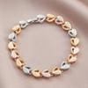 Fashion Classic Tricolor Gold Color Heart-shaped Bracelet, Multifunctional Accessory Jewelry for Women's Daily Wear