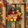 Thanksgiving Holzschild, Truthahn und Kürbis Willkommen Wandbehang Dekoration mit "Dankbar sein", Rustikale Farmhaus Herbst Ernte Dekoration für Haustür