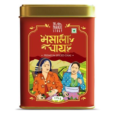 The Pahadi Story Masala Chai 175g - Premium Assam CTC Tea Blended with 100% Natural Spices, Aromatic Masala Tea For Everyday Use