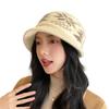 Elderly Women's Hat Autumn Winter Bucket Hat, Plush Lining Warm Thickened Knitted Cotton Beanie
