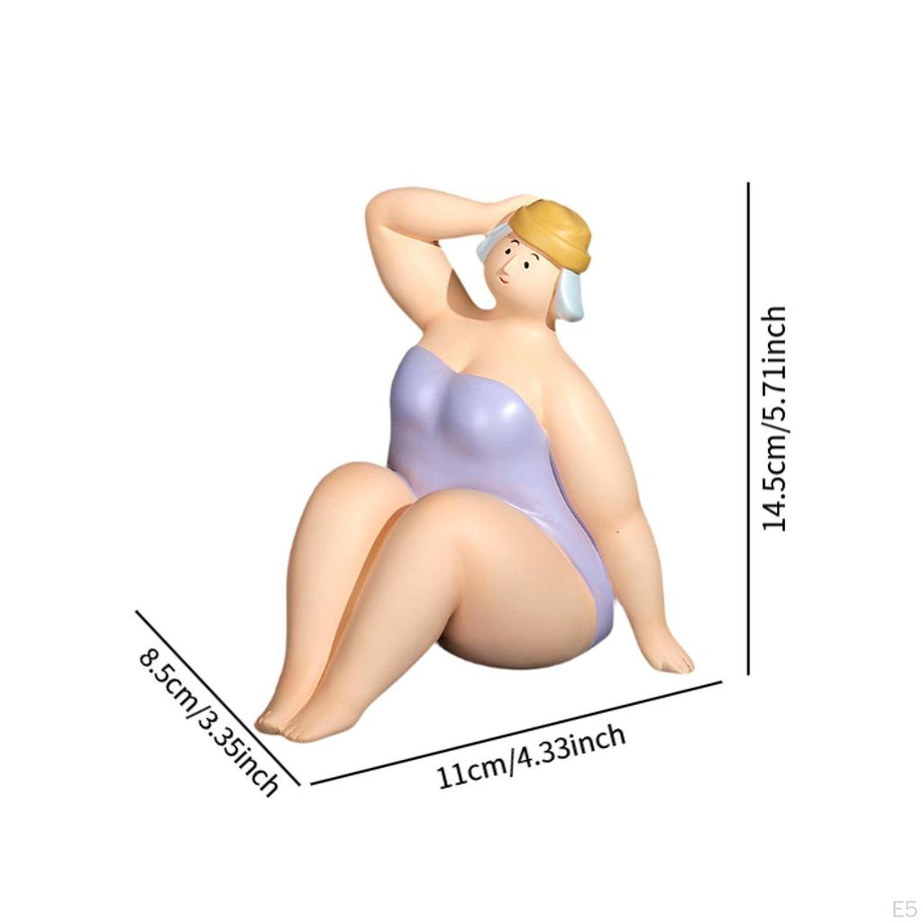 Beach Woman Figurine Ornament Decorative Craft Desktop Sculpture Resin Statue for Entryway