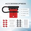 8 Pcs 6-10 Gauge Anderson Connector Plug 50A 12-36V Battery Quick Connector Red Battery Quick Disconnect Wire Harness Plug Kit For Winch Car Auto