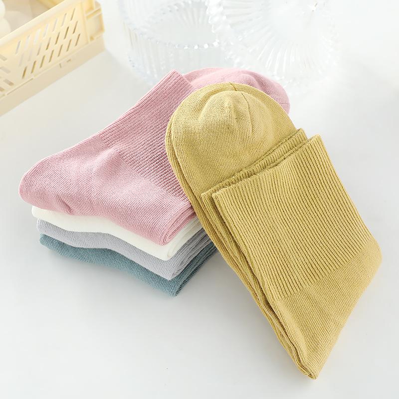 Ladies Spring and Summer Thin Simple Breathable Loose Mouth Cotton Socks