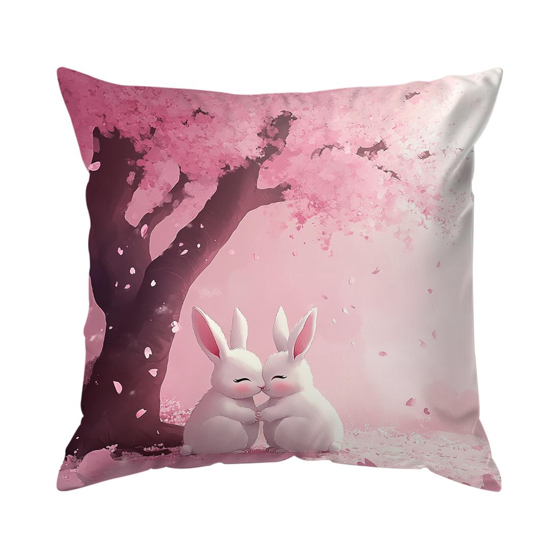 Cherry blossom tree Cushions Pillowcase Polyester Cushion Cover Throw Pillow Pillowcover Home Sofa Decor 4PCS