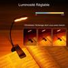 LED Lampe de Bureau Lecture Lampe de Bureau LED Rechargeable à Pince , 2 niveaux de luminosité Eye-Care
